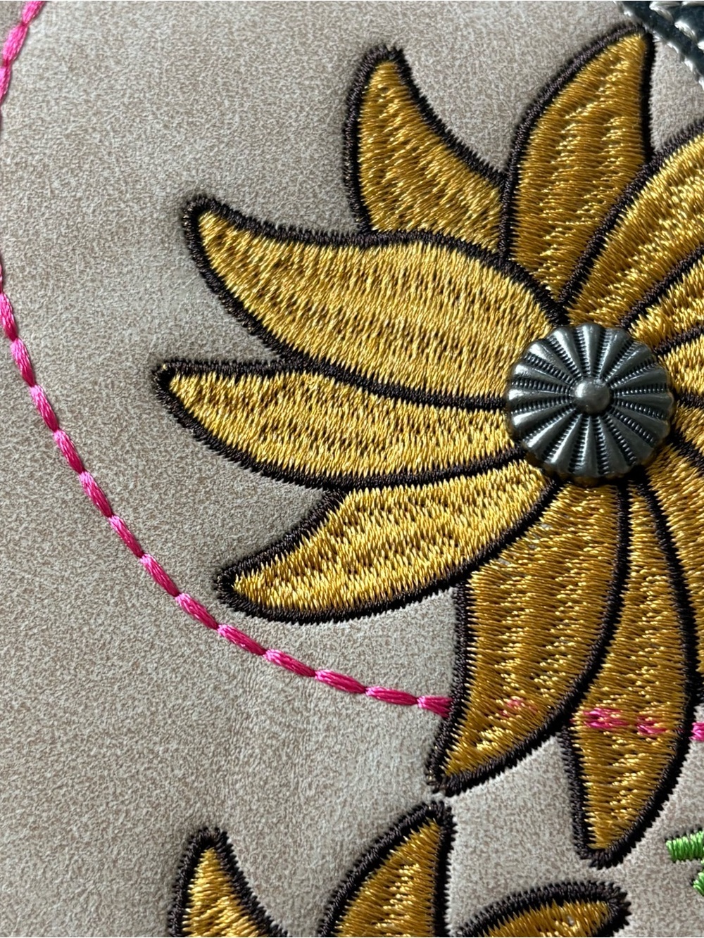 NWT Montana West Tote Purse Cow Embroidered Flower Brown Cream Faux Leather Bag - Picture 7 of 16